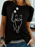 Plus Size Casual T-shirt, Women's Plus Cute