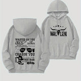 Graphic Letter Print Hoodie Plus Size Casual Kangar