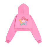 Women Hoodie Letters Cropped Hoodie Girls Spring and Autumn Long Sleeve