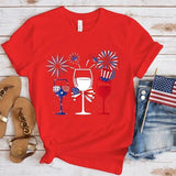Women's Independence Day T Shirt round Neck Short Sleeve T-shirt Women's Top