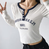 Women T-Shirt Autumn Women's Short T-shirt Fashion Slim Top