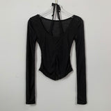Women's Long Sleeve Shirt V-neck Long Sleeve U-Neck Split Top