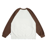 Men Hoodie round Neck Sweater Men's Autumn Loose Raglan Sleeve Top