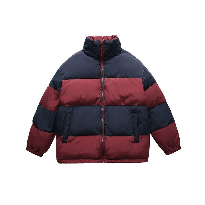 Unisex Sweater Winter Wide Striped Contrast Color Cotton Jacket