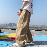 Men Sweatpants Hong Kong Style Retro Casual Pants Men's Autumn Straight Loose