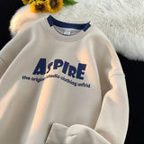 Men Hoodie Sweater Boys Spring and Autumn Clothes round Neck Long Sleeve Coat