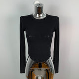 Women Long Sleeve Shirt round Neck Short Long-Sleeved Bottoming Shirt