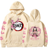 Popular Anime Print Hoodies Demon Slayer Blade Warm Fleece