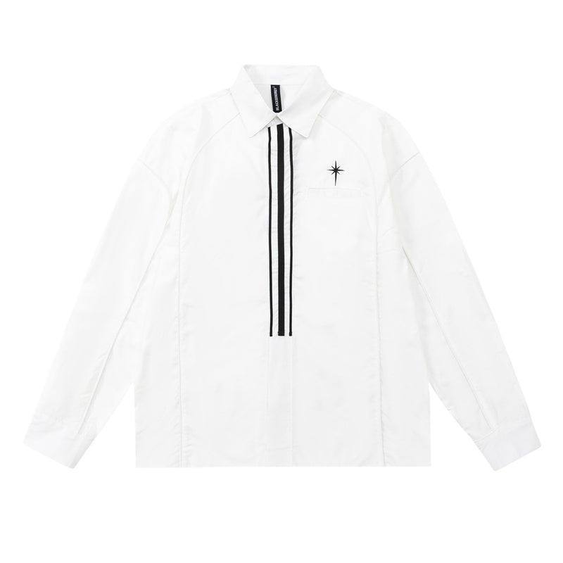 Men Long Sleeved T Shirt Vibe Heterochrosis Top Fly Long Sleeve Shirt Men's Spring and Autumn Leisure Loose