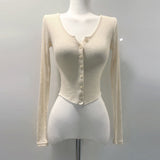 Women Long Sleeve Shirt Buttoned Bottoming Shirt Skinny Slimming Cardigan Long Sleeve Women