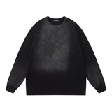 Men Long Sleeve Shirt Dark Graffiti Retro Loose Long Sleeve Bottoming T-shirt for Men and Women
