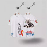Mens T-shirts Travis Scott Cactus Jack x Utopia Demon Letter Print Short Sleeve T-Shirt