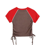 Women T-Shirt Tight Short-Sleeved Women's Spring and Summer Color Matching T-shirt