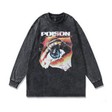 Men Long Sleeve Shirt Vintage Distressed Long Sleeve T-shirt Men's and Women's round Neck Sweater Base