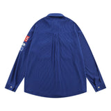 Men Long Sleeve T Shirt Men's Ins Loose Casual Embroidered Lapel Shirt Coat
