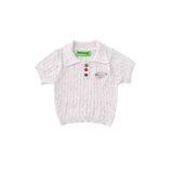 Women Sweater Short-Sleeved Sweater for Women Summer Casual Polo Collar Short