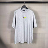Men T-shirts Letter Embroidery Short Sleeve T-Shirt Loose Casual