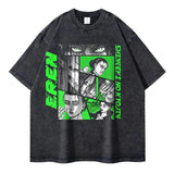 Mikasa Ackerman T Shirts Vintage Washed Anime Attack