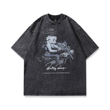 Men T Shirt Vintage Butterfly Print Short Sleeve T-shirt for Men and Women Couple