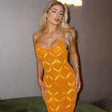 Women Halter Tops Summer Backless Hollow Wool Sling Dress