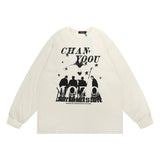 Men Hoodie Printed Crew Neck Sweatshirt Men's Loose Sports Autumn Top