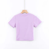 Women T-Shirt Women's T-shirt Summer round Neck Short Sleeves Short Top