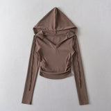 Women T-Shirt Casual Hooded Bottoming T-shirt Fall Women's Clothing Long Sleeve