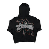 Mixed Emotion hoodie Masked Angel Hot Diamond Zip Cardigan Sweater Jacket Loose Hoodie