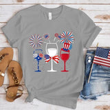 Women's Independence Day T Shirt round Neck Short Sleeve T-shirt Women's Top