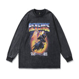 Men Long Sleeve Shirt Retro Fashion Brand Printed Long Sleeve T-shirt Men and Women Couple