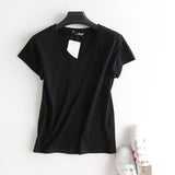 Women T-Shirt Summer Comfortable All-Match Short-Sleeved Striped T-shirt for Students
