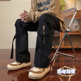 Men Sweatpants Pants Niche Design Loose Straight Casual