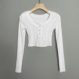 Women Long Sleeve Shirt U Collar Top Women's Short Long Sleeve Bottoming Shirt