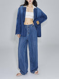 Unisex Pants Fall Pocket Raw Hem Jeans