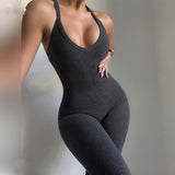 Women Jumpsuit Solid Color Casual Sling Jumpsuit