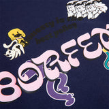Men Hoodie Fun Letter Print round Neck Long Sleeve Sweater