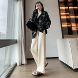 Palazzo Pants Corduroy Wide-Leg Pants Women's Autumn High Waist Straight Casual