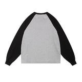 Men Hoodie Printed Crew Neck Sweatshirt Boys Casual Loose Color Matching
