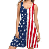 National Flag Day Dress Summer Dress Printed Casual