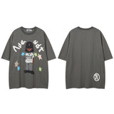 Men T Shirt Printed Short Sleeve T-shirt for Men and Women Hip Hop Couple