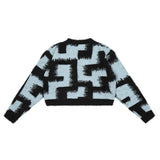 Women Sweater Short Knitwear Crew Neck Casual Girls Autumn