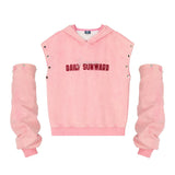 Men Hoodie Hooded Sweater Men's Sleeve Hoodie Top Loose