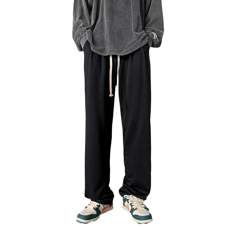Men Sweatpants Drawstring Straight Pants Men's Spring and Autumn High Street Fashion Brand Loose
