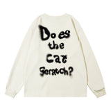 Men Hoodie Cartoon Animal Paste Cloth Embroidery round Neck Sweater