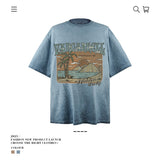 American vintage street T-shirt retro Yabi style men loose