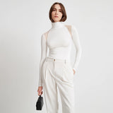 Women Jumpsuit Long Sleeve Jumpsuit Mesh Stitching