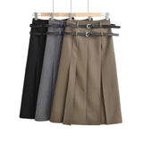 Women Skirt Preppy Style Skirt Women's Spring and Autumn High Waist