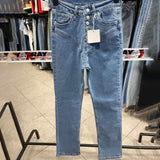 Women Cargo Pants Jeans Women's Slim-Fitting Patchwork Long