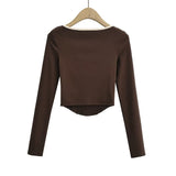 Women T-Shirt Retro Long-Sleeved T-shirt Autumn