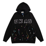 Men Hoodie Hip Hop Paint Splash Cardigan Sweater